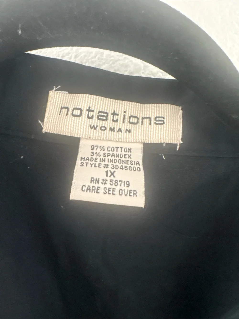 Notations Woman black sleeveless button-front peplum vest mandarin-neckline 1X